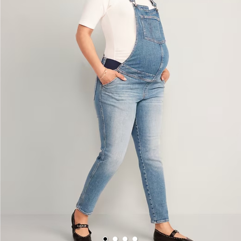 Women's Plus Size Blue Maternity Overalls